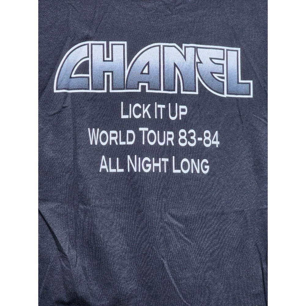 Chanel Lick It Up All Night Long World Tour Tee 1983-1984 Black Size M - Picture 4 of 5